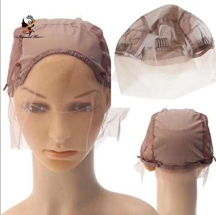 

Medium brown Lace front adjustable wig caps with combs for sale