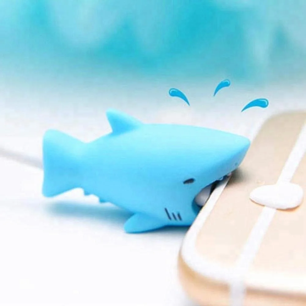 
custom pvc protector charger cute animal cable bite for phone 