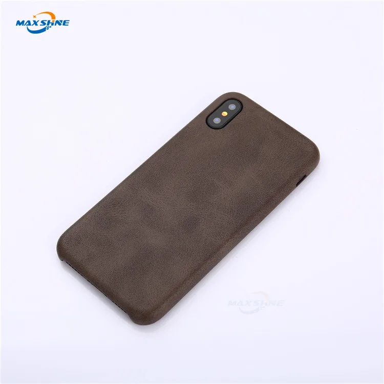 Maxshine Custom Pu Leather Shockproof Phone Back Cover Case For Iphone X Xr Xs Max