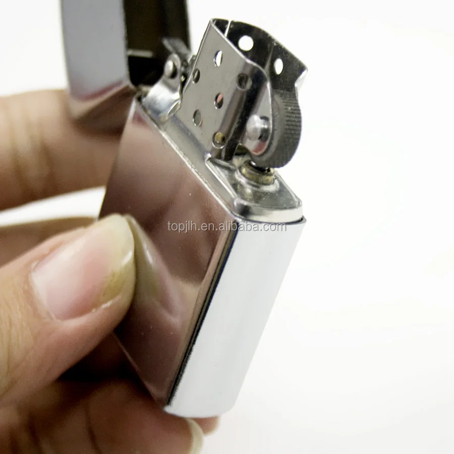 

Fashionable sublimation lighter blank stainless steel without fuel & flints, White,silver,golden