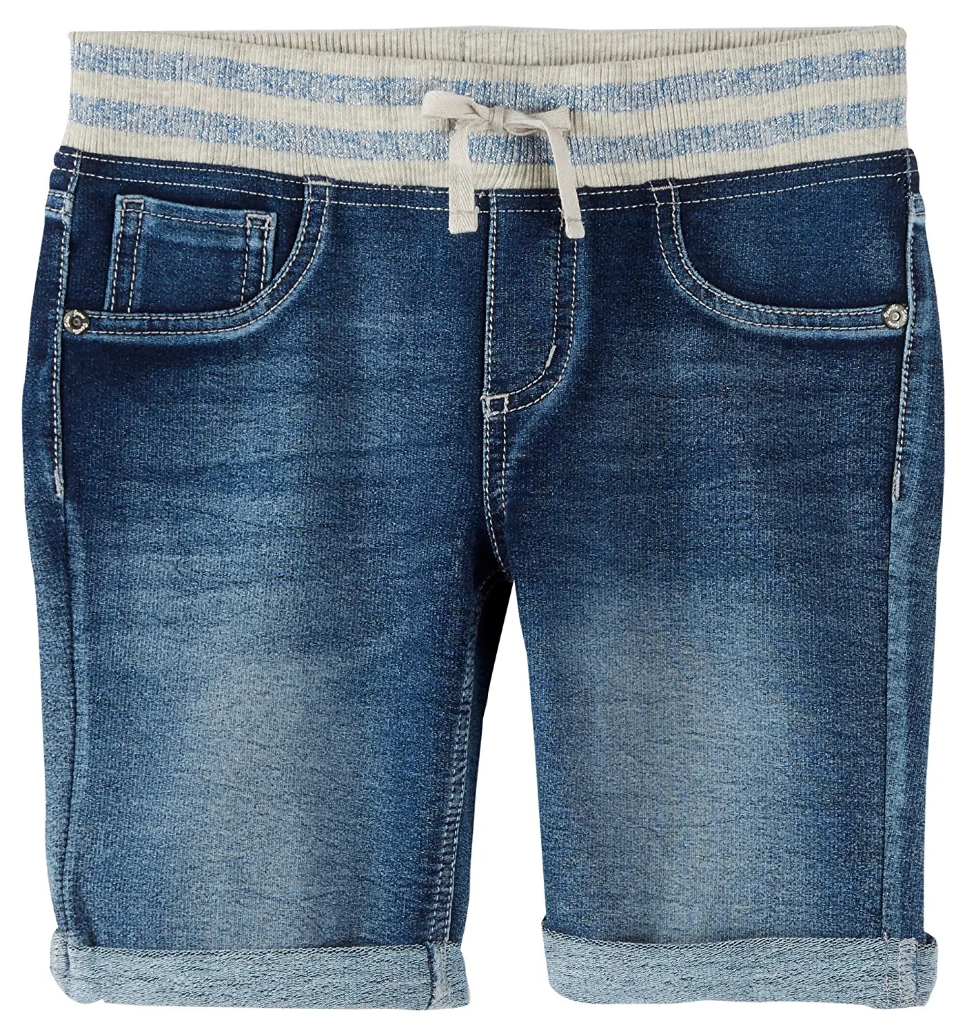 colored denim bermuda shorts