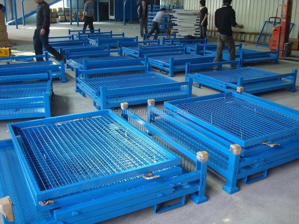 Pieghevole Gabbia Di Stoccaggio In Acciaio Di Rotolamento Con Ruote - Foto 9