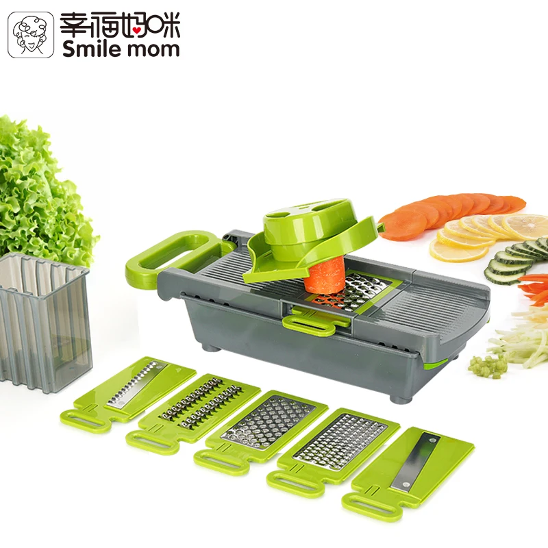 

Smile mom Professional Adjustable Food Vegetable Cutter Kitchen Grater Slicer Mandoline