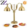 Arabic restaurant equipment european style luxury buffet utensils gold portable food heat warming lamp for catering