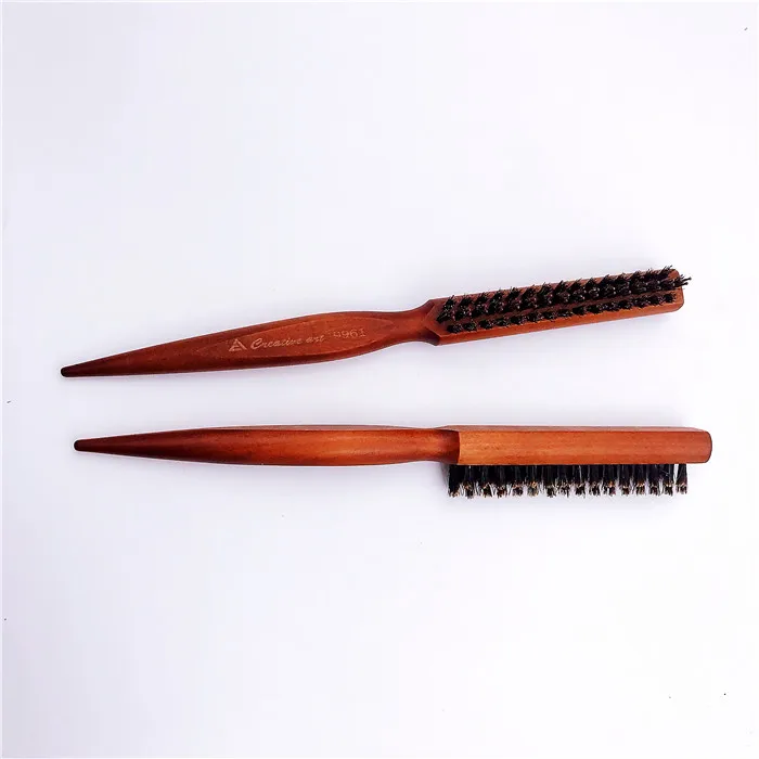 Teasing Back Hair Brushes Wooden Slim Line Comb Hairbrush Extension