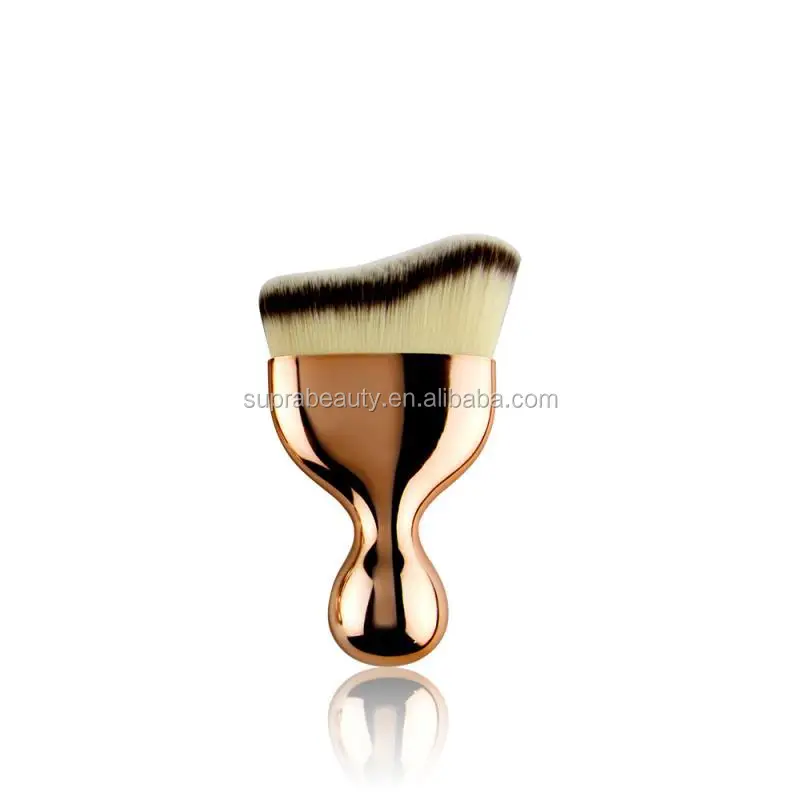 Contour Cosmetic Plastic Handle Custom Mask Applicator Golden Makeup Brush