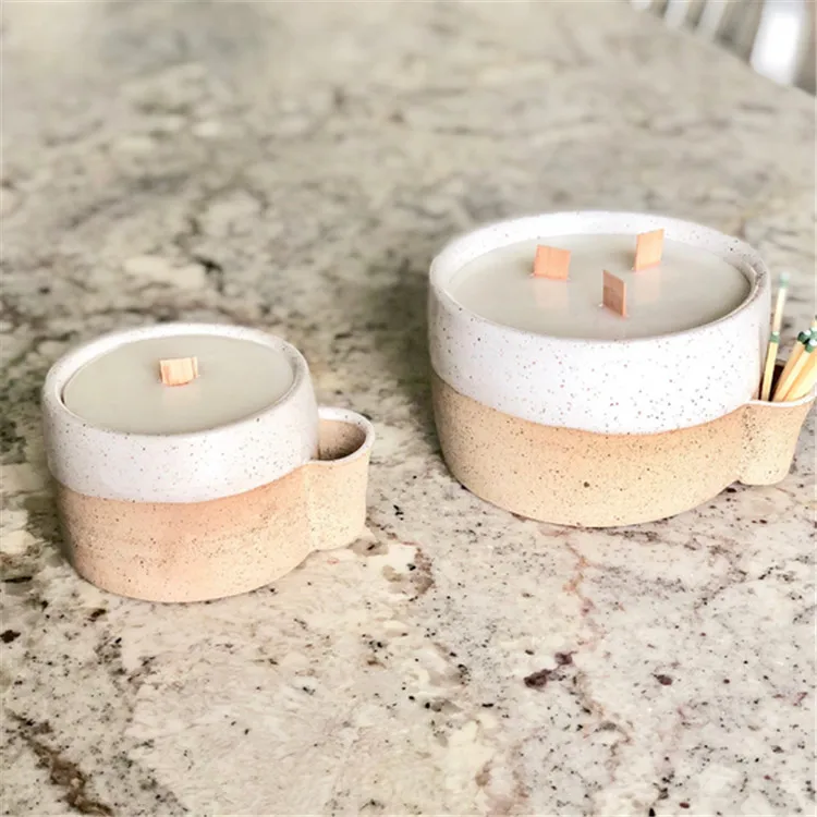 Fancy Design Speckle Glaze Matte Gift Craft Home Goods Ceramic Candle Container Jar With Match Sticks Holder Buy म मबत त ज र म मबत त क ट नर च न म ट ट म मबत त क ट नर Product On Alibaba Com