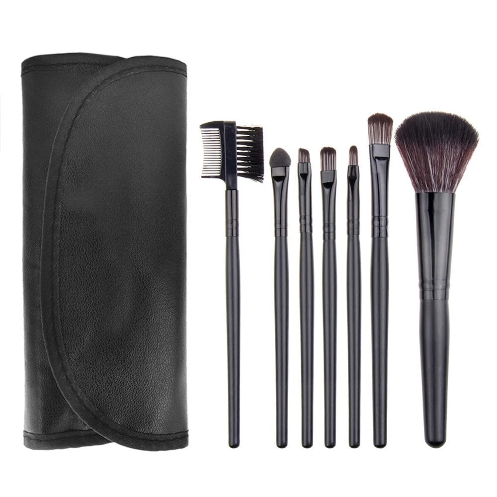 

7 Piece Top Quality Cheap Synthetic Hair Private Label Wood Cosmetic Brush Set