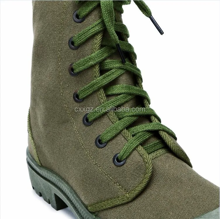 green canvas boots