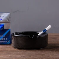 

china factory cheap price chaozhou / dehua black color ceramic porcelain smoking ashtray for export to USA