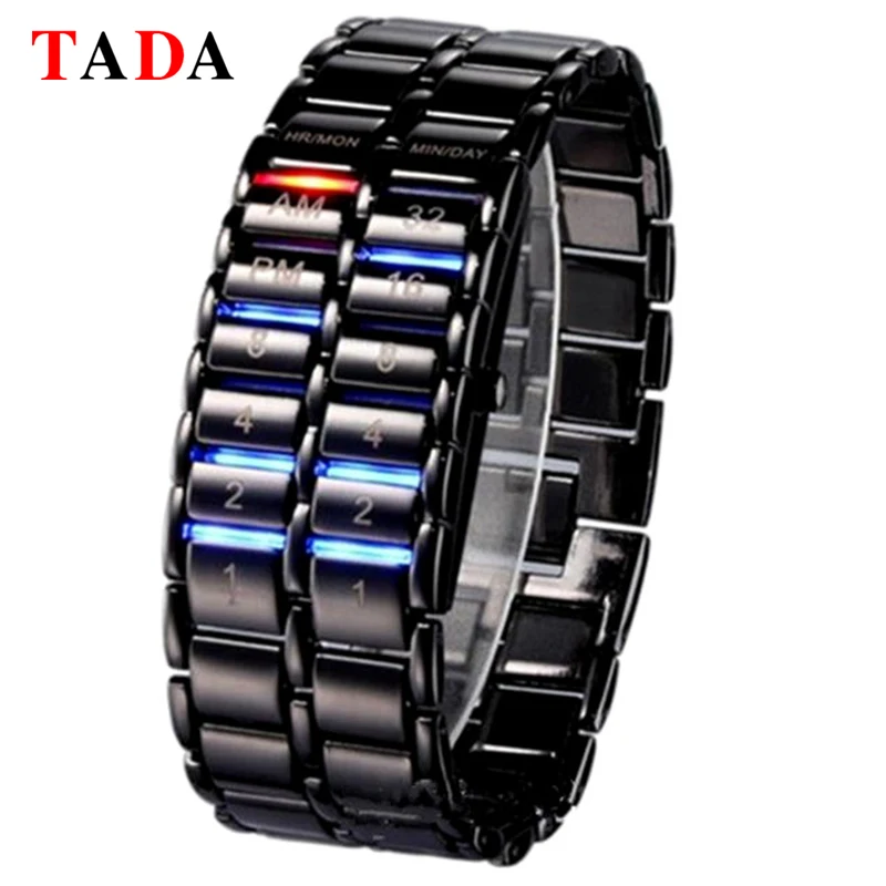 

Reloj hombre New Fashion Men Women Lava Electronic second generation Binary LED Bracelet Watch Wristwatch Clock Hours