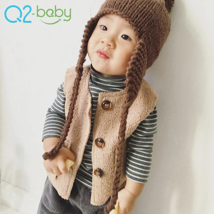 
Winter new products Fashion casual cashmere suede composite vest unisex baby vest 2270 