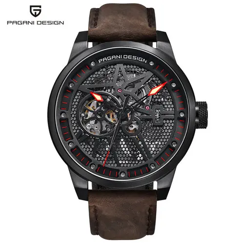 

PAGANI DESIGN 1625 New Arrival Fashion Luxury Men's Wrist Watch With Leather Material Automatic Mechanical Movement Watches, 4 colors for choose