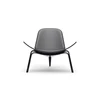 Bentwood Black Lounge Reupholster Living Room Hans Wegner Style Wing Smiling Three-legged Shell Wood Chair