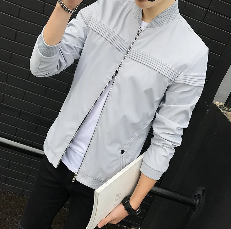 

ZY1095A 2017 New men bomber jacket wholesale, Grey/blue/black
