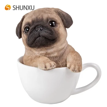 Cangkir Teh Pet Pals Adorable Puppy Koleksi Meja Decor Hadiah