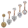 VRIUA 5pcs/set Surgical Steel 316L Zircon Inlaid Simple Navel Belly Button Piercing Alternative Girl Classic Piercing
