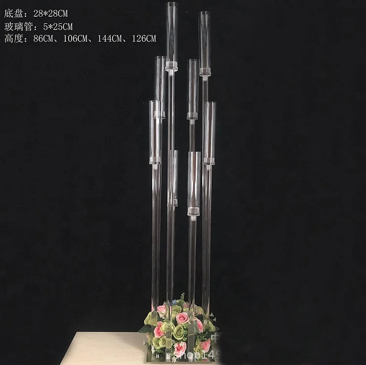 New Style 126 Cm Tall Acrylic Candelabra 10 Arms Acrylic Candle Holder