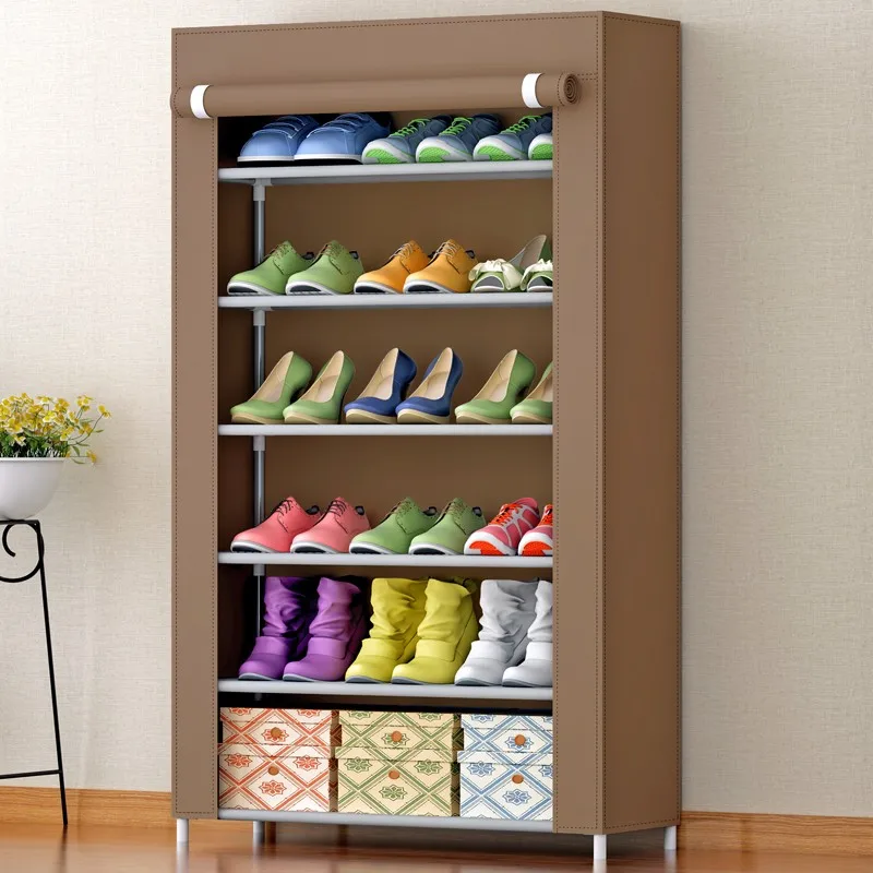 High Capacity Hallway Shoe Organiser Single Row 5 Tier Rolling