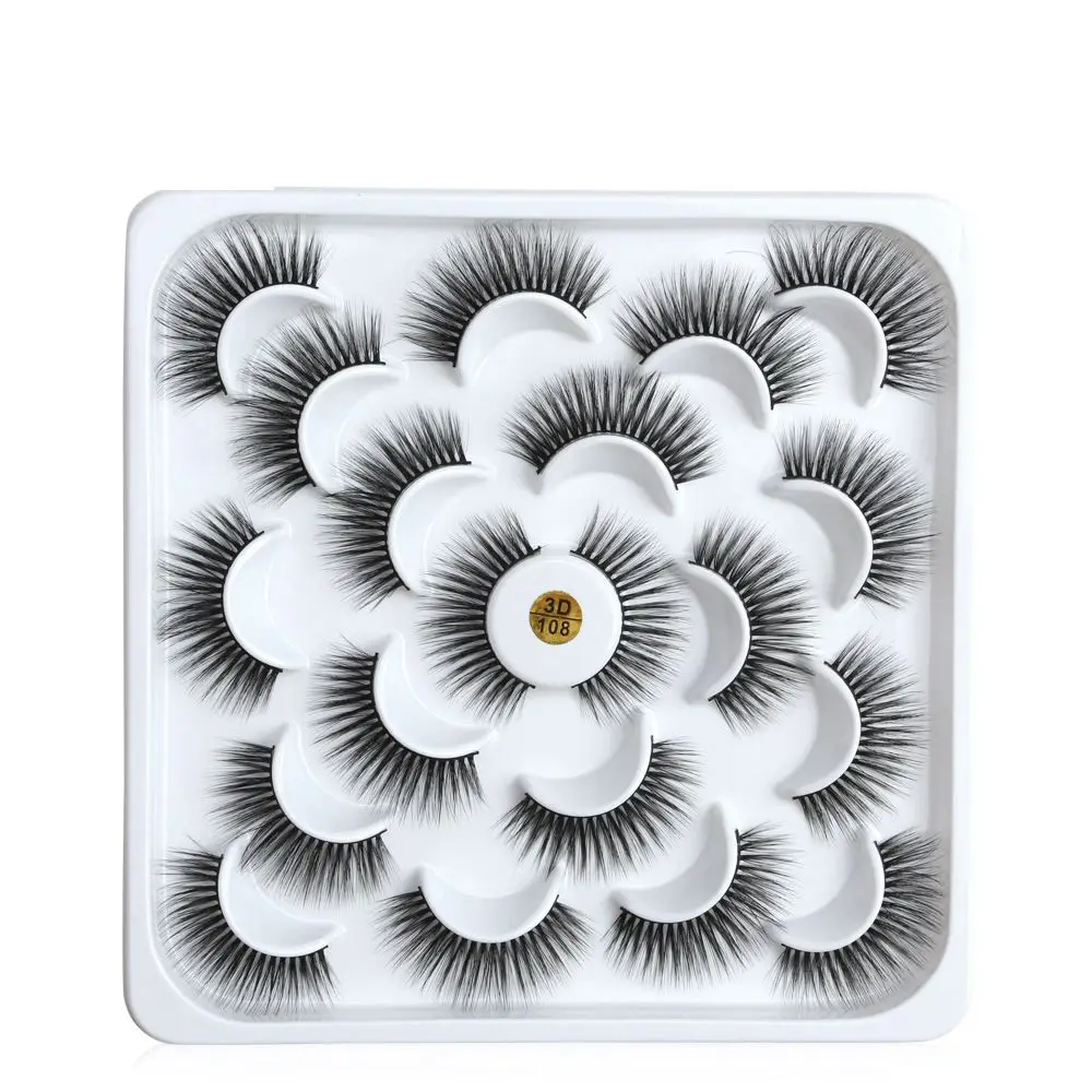 

K17 10 pair 3d mink false eyelashes fake lashes long makeup eyelash extension mink lashes tray 3d mink eyelashes