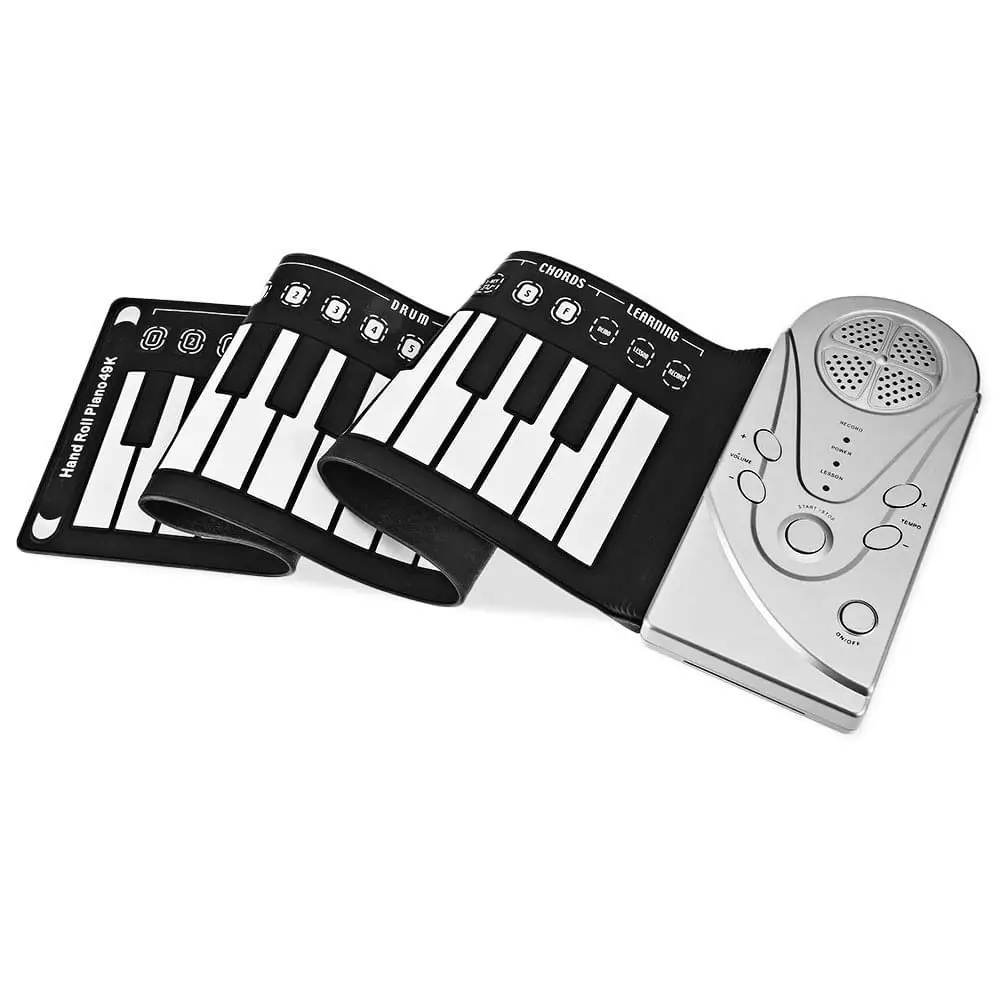 49 Keys Multifunction Electronic Flexible Roll-Up Piano Kids Keyboard Music With Microphone,volume control recording and playback function learning function 