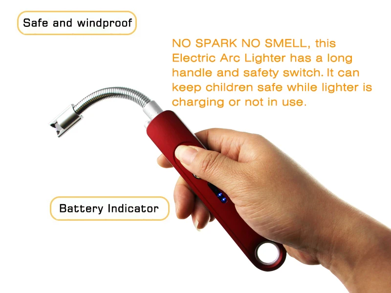 2019 Led hose electric arc usb candle lighter with flashlights