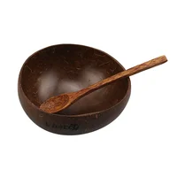 

100% Natural Handmade Original Coconut Bowl and Wooden Rosewood Spoon Cereal Bowls Set Coconut Shells