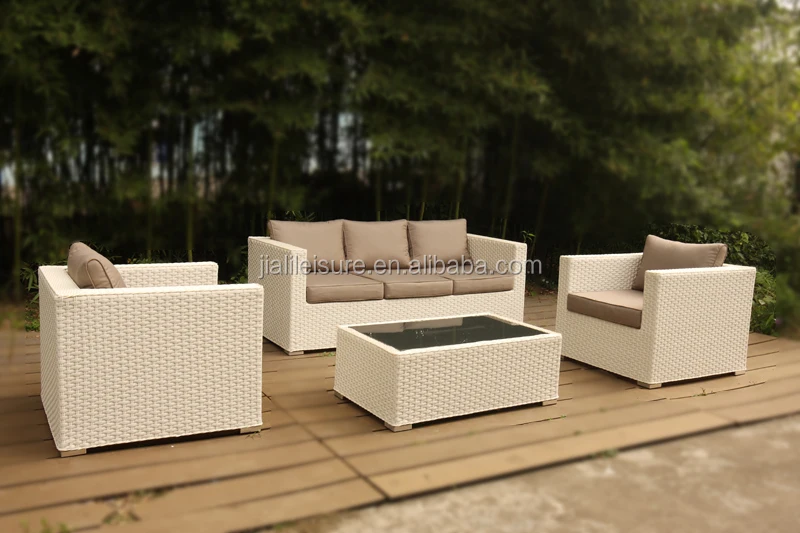 Muebles De Ratán Blanco De Lujo Para Exteriores,Cojín De Alta Calidad