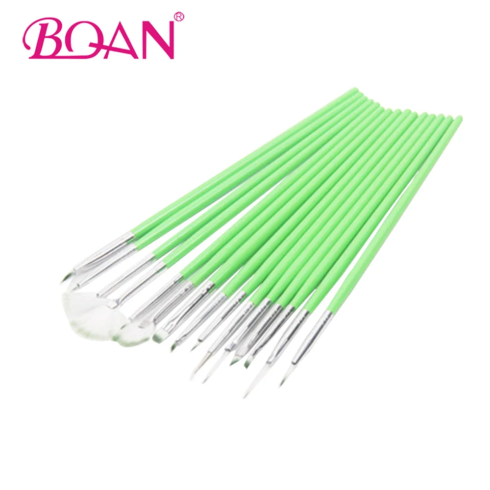 

Nail Art Brushes Set 15 pcs Apple Green Gel Painting Pen Set, All colors is available