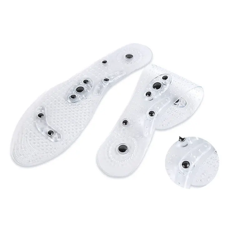 

New Therapeutic Acupuncture Magnetic Massager PVC Shoes Insole Inserted