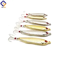 

hot selling design 10g 15g 20g 3d eyes fish shape artificial feather triple hook metal fishing lure