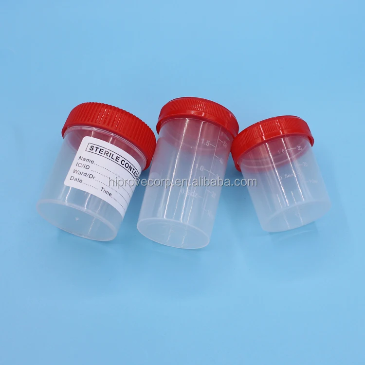 Medical Sterile Plastic 30ml 40ml 60ml 100ml 120ml Urine Sample Cup