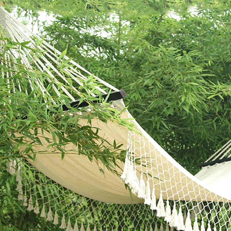 Fringe decoration outdoor travel fashion easy to install floating hanging hammock