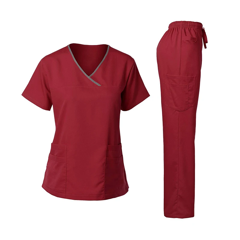 
fashion designs customized logo print scrubs 