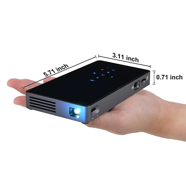 

Portable Mini Proyector Pocket Size DLP LED P8I WIFI Wireless Mobile Mini Smart Projector, Black