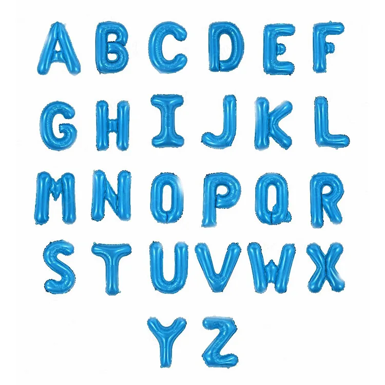 blue letter balloons