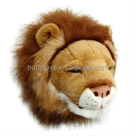 promotional cute animal lion head wall decoration stuffed plush