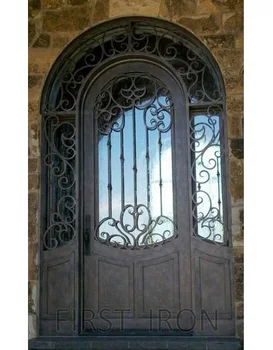 Arched Wrought Iron Transom And Sidelight Door Front Wrought Iron Entry Door Buy Rustic Wrought Iron Doors Wrought Iron Single Entry Doors Entry