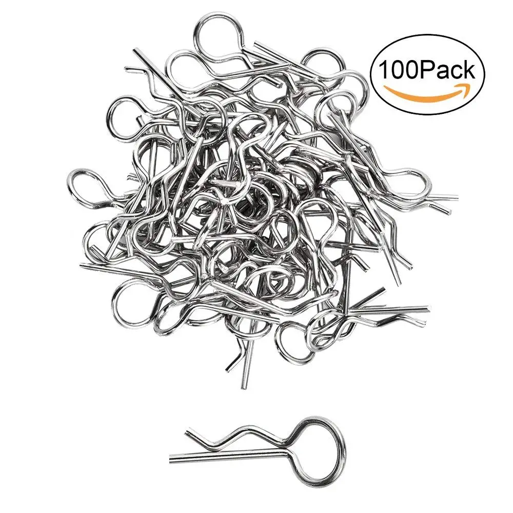 50Pcs Universal 1//5Th 1//8Th Scale Bend Large Body Clips Steel Rc Car Parts Truck