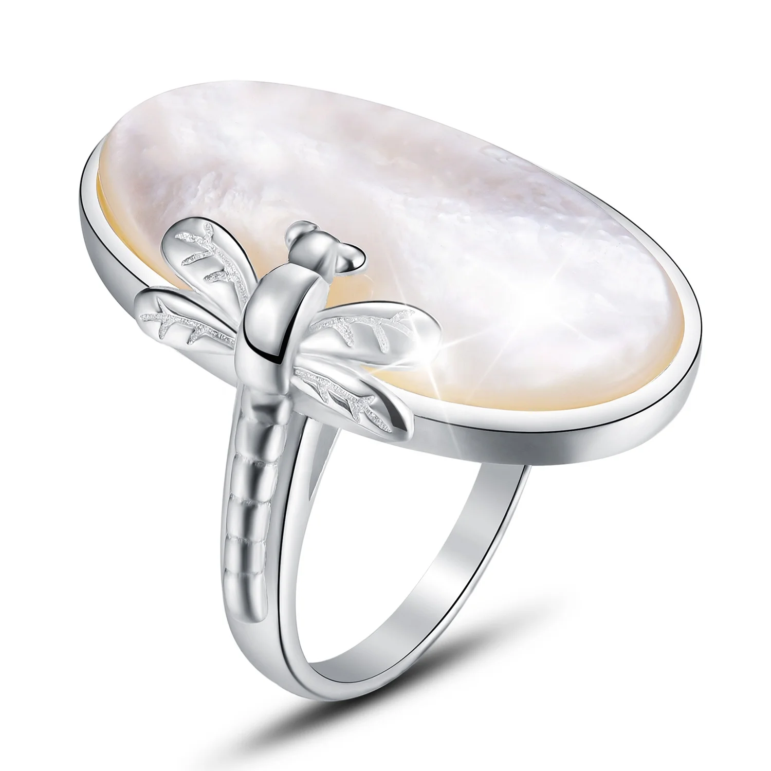 

Real 925 Sterling Silver Rings Vintage Long Natural Stone Handmade For Women Fashion Jewelry