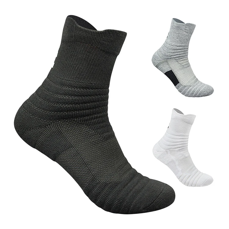 

Lrtou Custom Cotton Mens Winter Thick Outdoor Sport Terry Sox Cotton Basketball Running Athletic Thermal Quarter Socks For Men, Custom color