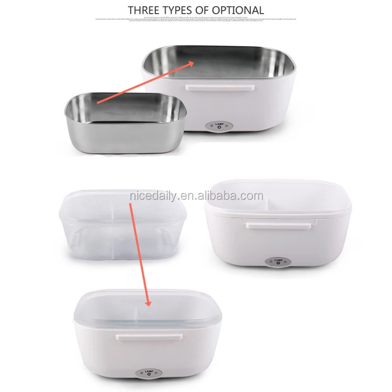 Detachable Usb Electric Self Heating Lunch Box Stainless Steel Car Home