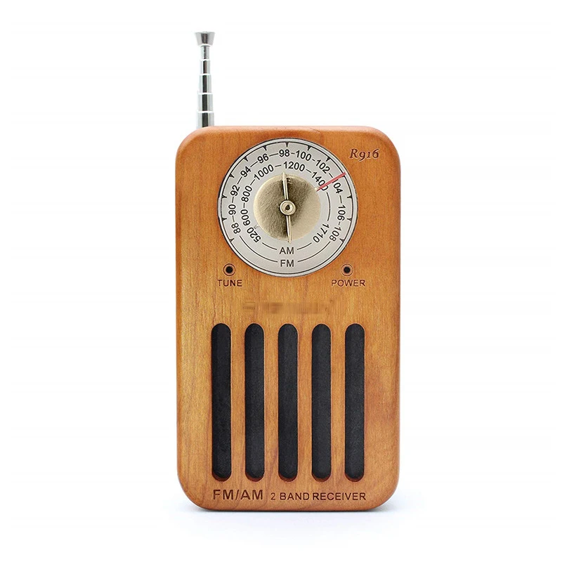 

AM FM Pocket Radio with Earphones Jack,Telescopic Antenna with MW/LW Band Receiver, Mini Personal Travel Vintage Wooden radio