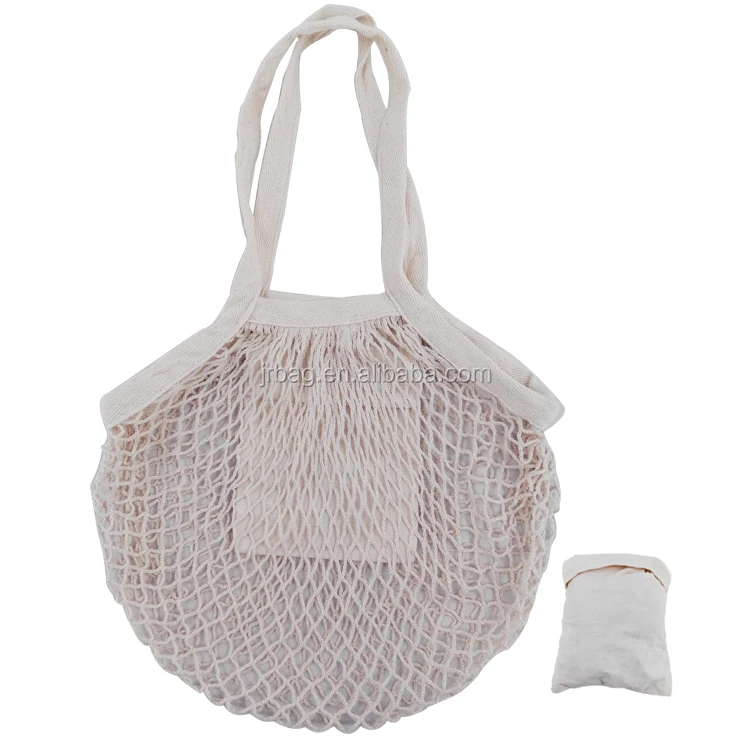 

Eco Natural Food Grade 100% Cotton Portable Foldable Mesh Bag for Shopping