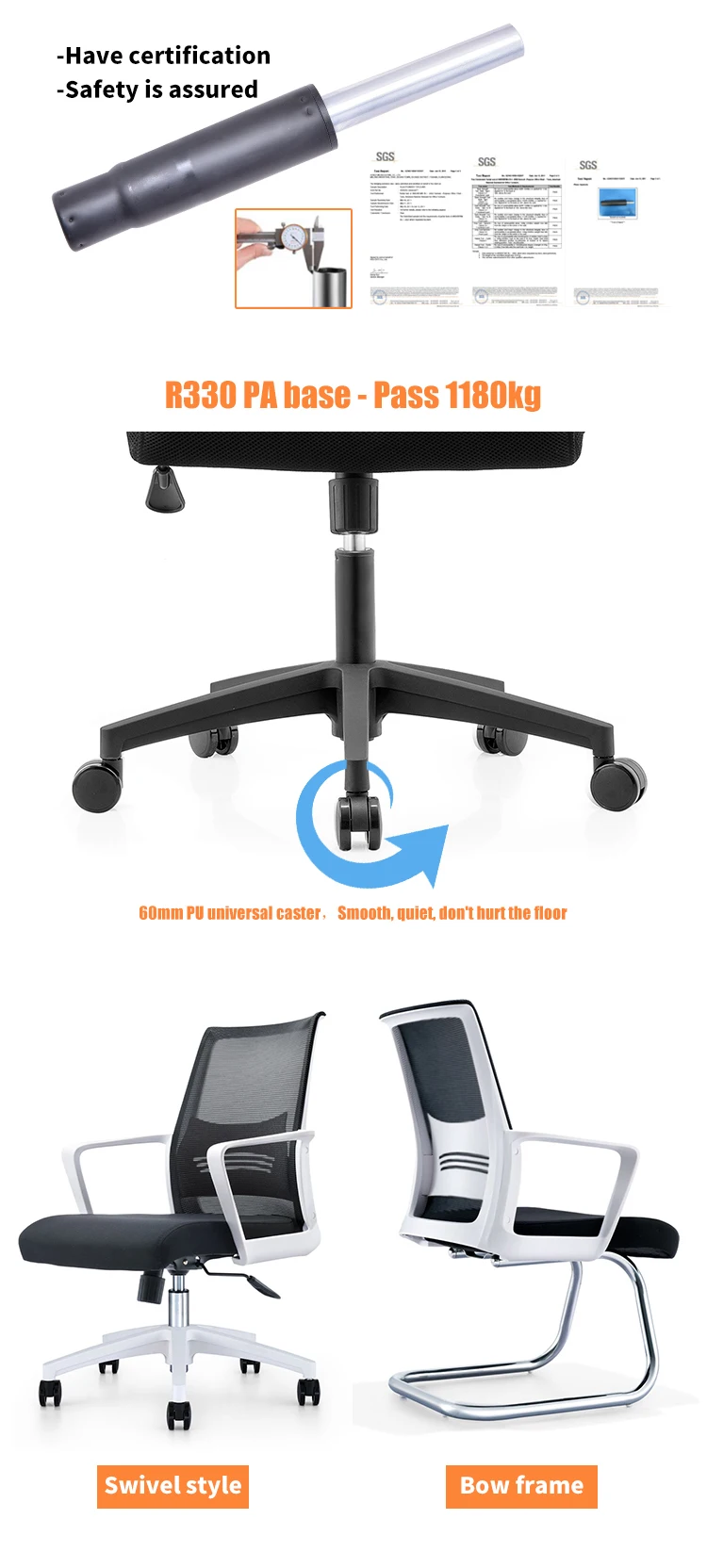 Modern black mesh cheap chair ergonomic meeting room training computer office staff chair