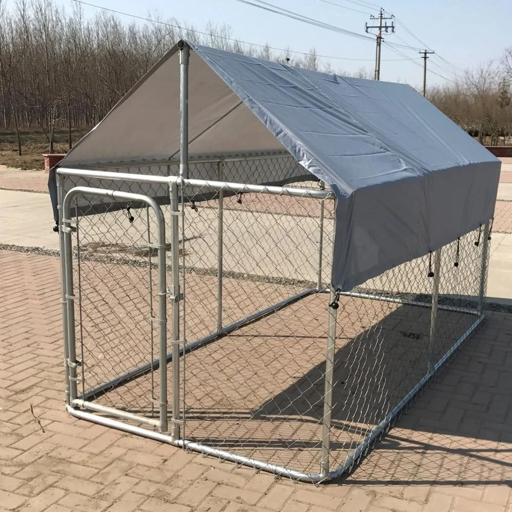 

3x1.5x1.2m Steel dog run chain link wire mesh dog kennel Professional dog run cage, Silver