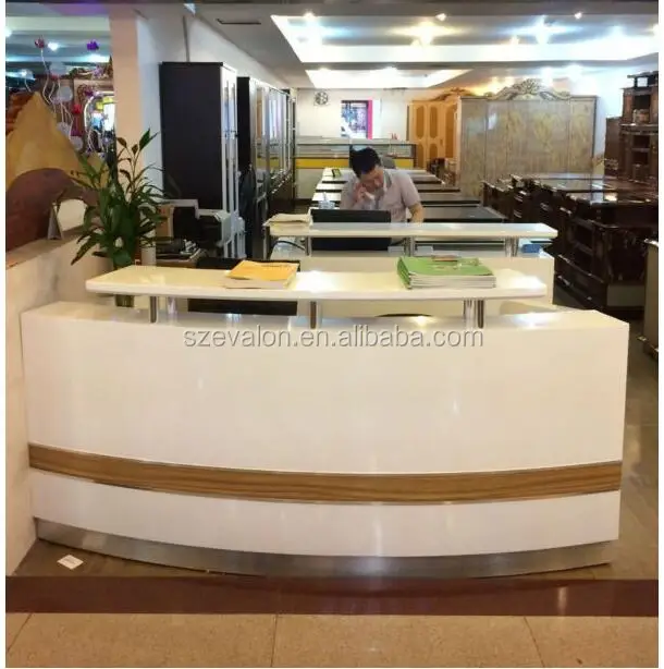 Custom Make Solid Surface And Plywood Reception Desk Solid Surface