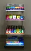 LED illuminated metal floor stand commercial gondola shelving in convenient stores
