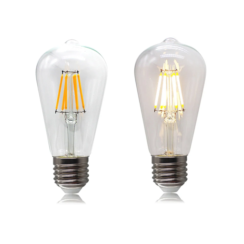 Edison filament ST58 ST64 Dimmable led filament bulb 4W 6W 8W light bulb