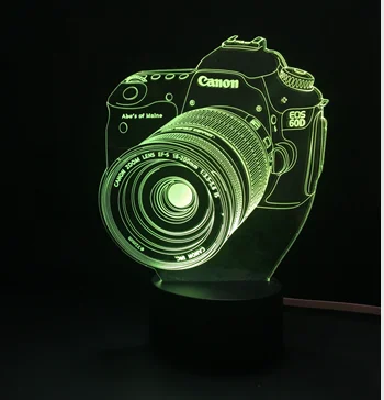 Camera Night Light Dimming 3D LED 7 Colorful Decoration Atmosphere Lamp Novelty Gift Children